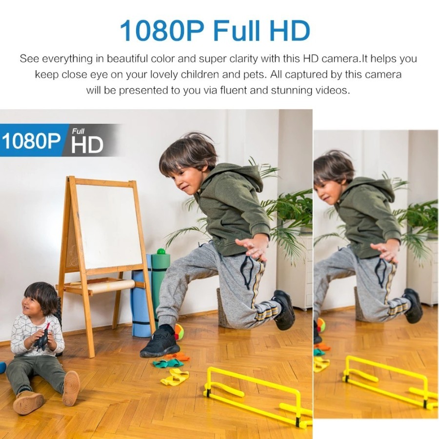 Minicámara HD con WiFi para niños y mascotas, grabadora de vídeo inalá