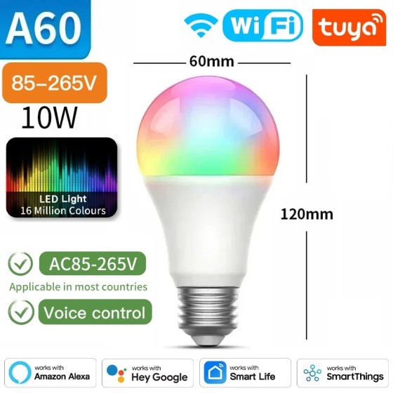 TNCE-bombilla Tuya E27 WIFI Zigbee Bluetooth, luces regulables, lámpar