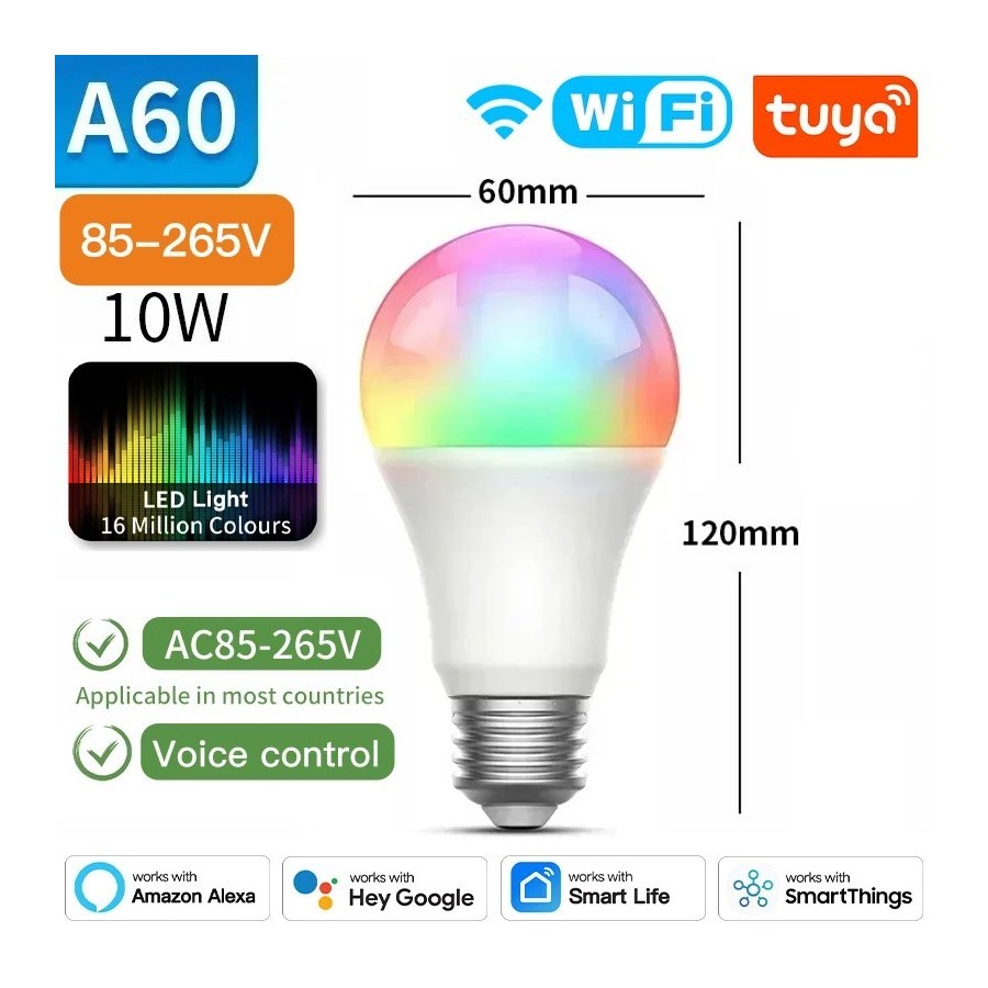 TNCE-bombilla Tuya E27 WIFI Zigbee Bluetooth, luces regulables, lámpar