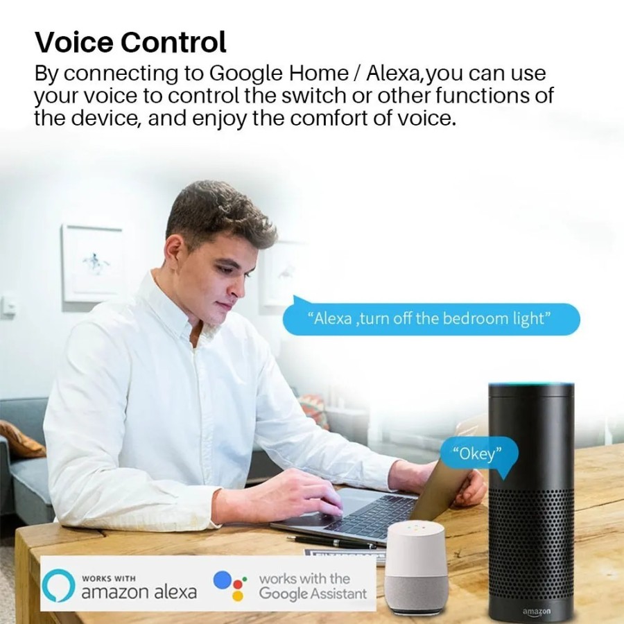 Mini interruptor inteligente EWelink con Wifi, dispositivo de 2 vías, 