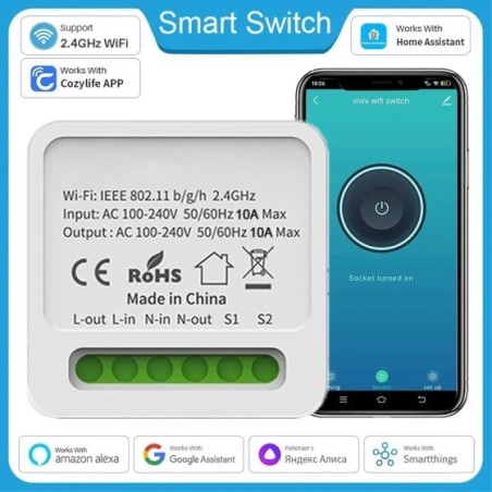 Interruptor inteligente con Wifi para el hogar, módulo de interruptores de luz, Control de 2 vías, aplicación Cozylife, funciona