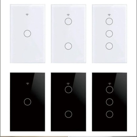 Interruptor táctil con Sensor de luz, dispositivo inteligente con WiFi, Control por aplicación remota, sin cable neutro, 110V, 2
