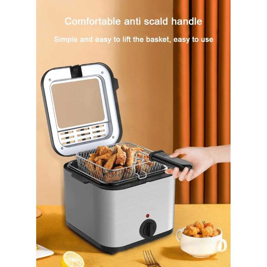 Freidora eléctrica de 2,5l, horno de aceite, termostato ajustable, parrilla de pollo frito, máquina de freír patatas fritas, coc
