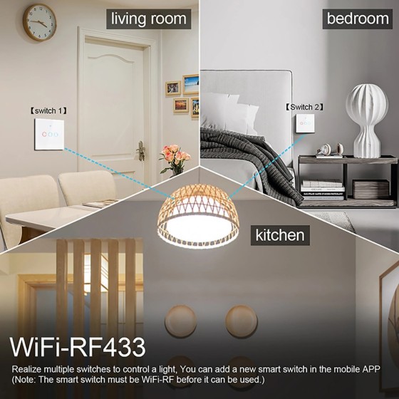 Interruptor de Luz Inteligente por Control Remoto, Dispositivo Wifi si