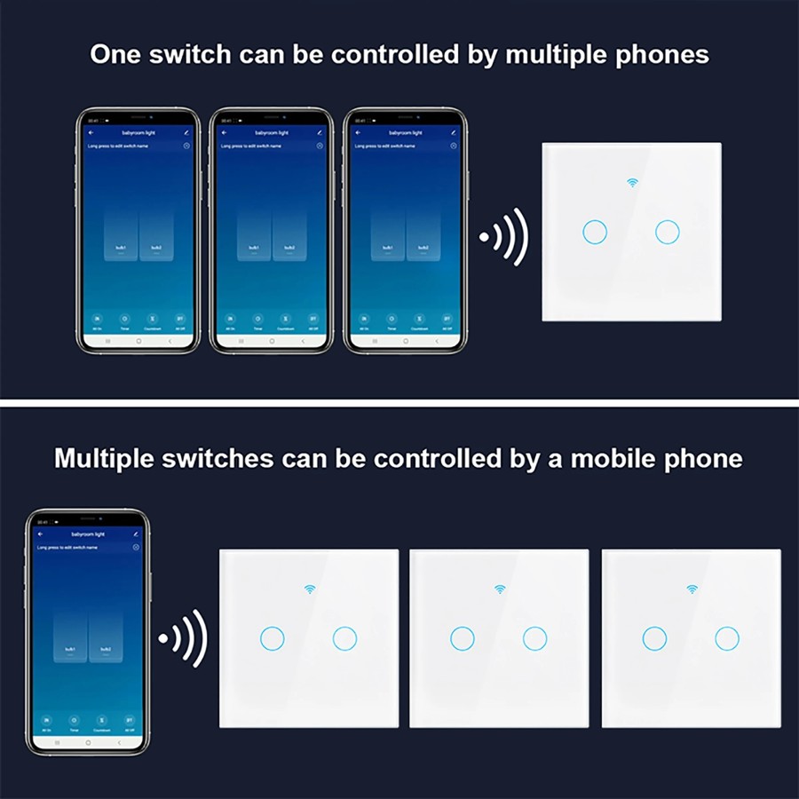 Interruptor de Luz Inteligente por Control Remoto, Dispositivo Wifi si