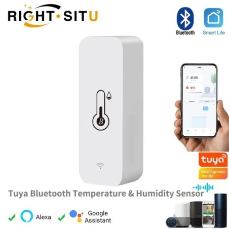 Tuya-Sensor inteligente de temperatura y humedad, higrómetro de termómetro Compatible con Bluetooth, Control remoto por aplicaci