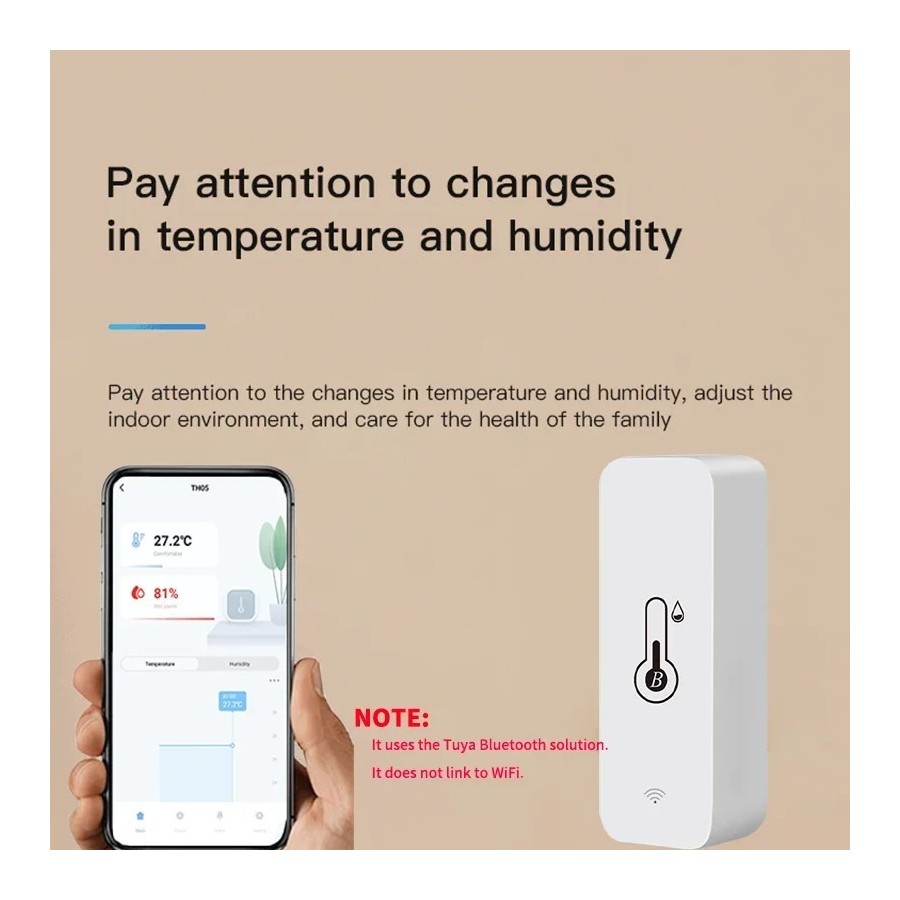 Tuya-Sensor inteligente de temperatura y humedad, higrómetro de termóm