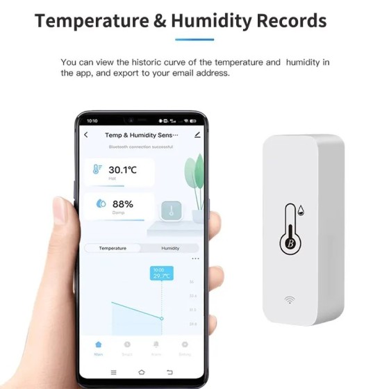 Tuya-Sensor inteligente de temperatura y humedad, higrómetro de termóm