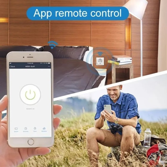 Enchufe inteligente Tuya EU16A/20A, Wifi, monitoreo de potencia, Contr