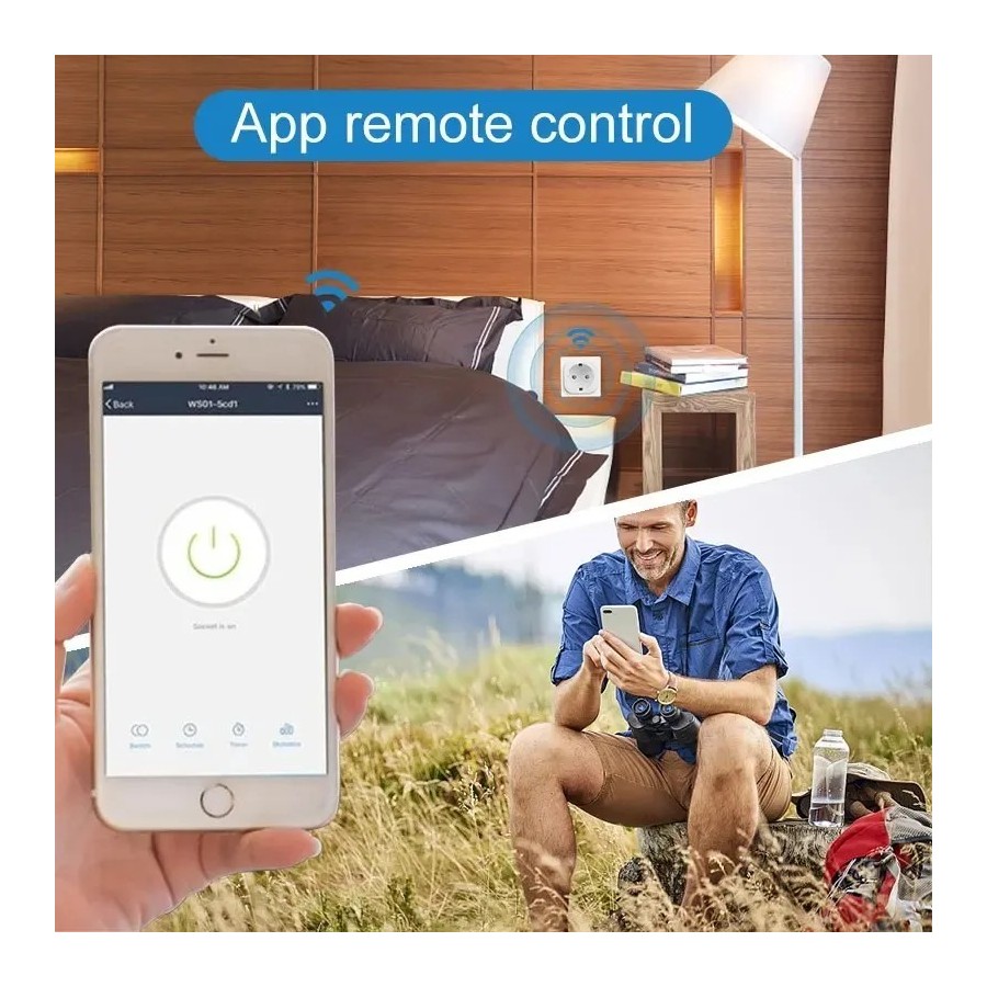 Enchufe inteligente Tuya EU16A/20A, Wifi, monitoreo de potencia, Contr