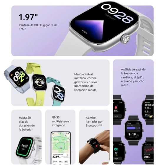 Xiaomi-reloj inteligente Redmi Watch 4, dispositivo con llamadas telef