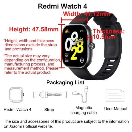 Xiaomi-reloj inteligente Redmi Watch 4, dispositivo con llamadas telef