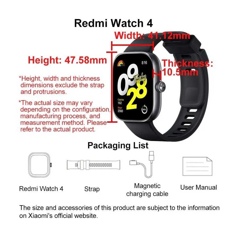 Xiaomi-reloj inteligente Redmi Watch 4, dispositivo con llamadas telef