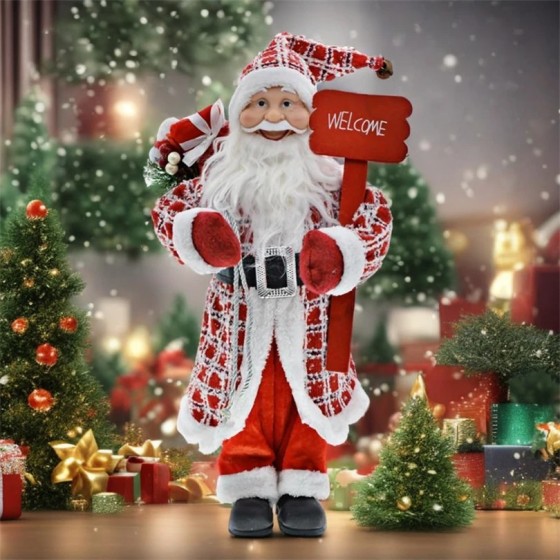 Hermosa estatuilla de Papá Noel de abuelo, estatua de muñeca de Papá N Hermosa estatuilla de Papá Noel de abuelo, estatua de muñeca de Papá N