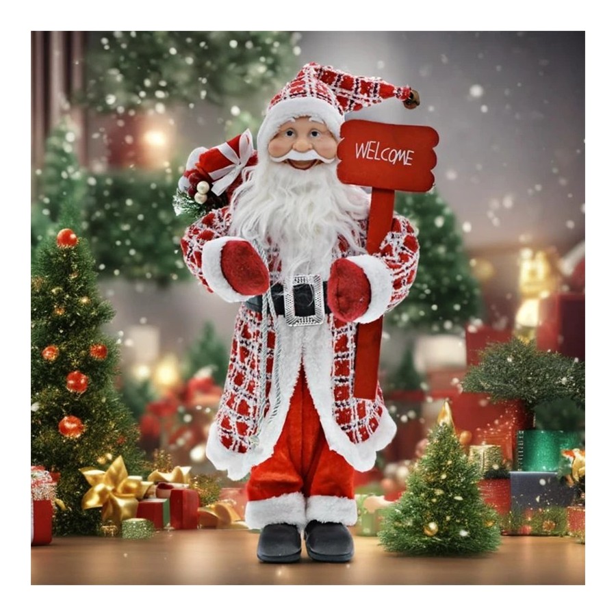 Hermosa estatuilla de Papá Noel de abuelo, estatua de muñeca de Papá N Hermosa estatuilla de Papá Noel de abuelo, estatua de muñeca de Papá N
