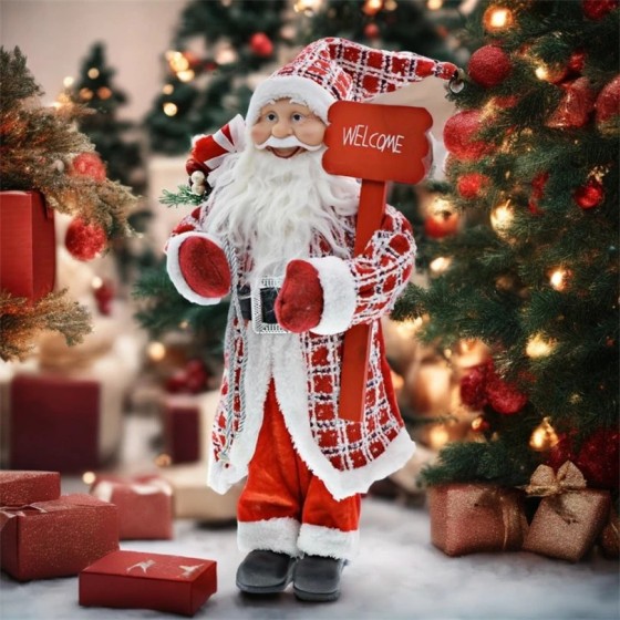 Hermosa estatuilla de Papá Noel de abuelo, estatua de muñeca de Papá N Hermosa estatuilla de Papá Noel de abuelo, estatua de muñeca de Papá N