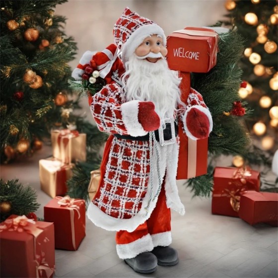 Hermosa estatuilla de Papá Noel de abuelo, estatua de muñeca de Papá N Hermosa estatuilla de Papá Noel de abuelo, estatua de muñeca de Papá N