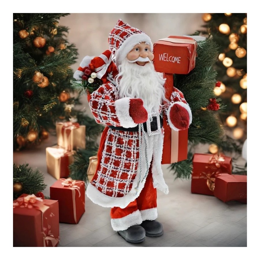 Hermosa estatuilla de Papá Noel de abuelo, estatua de muñeca de Papá N