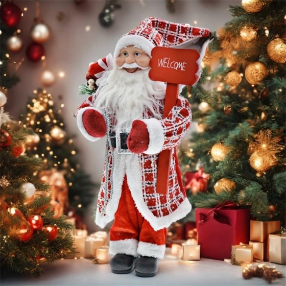 Hermosa estatuilla de Papá Noel de abuelo, estatua de muñeca de Papá N Hermosa estatuilla de Papá Noel de abuelo, estatua de muñeca de Papá N