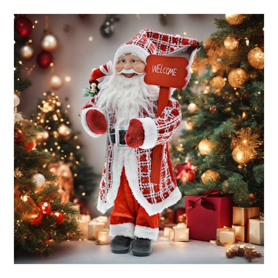 Hermosa estatuilla de Papá Noel de abuelo, estatua de muñeca de Papá N