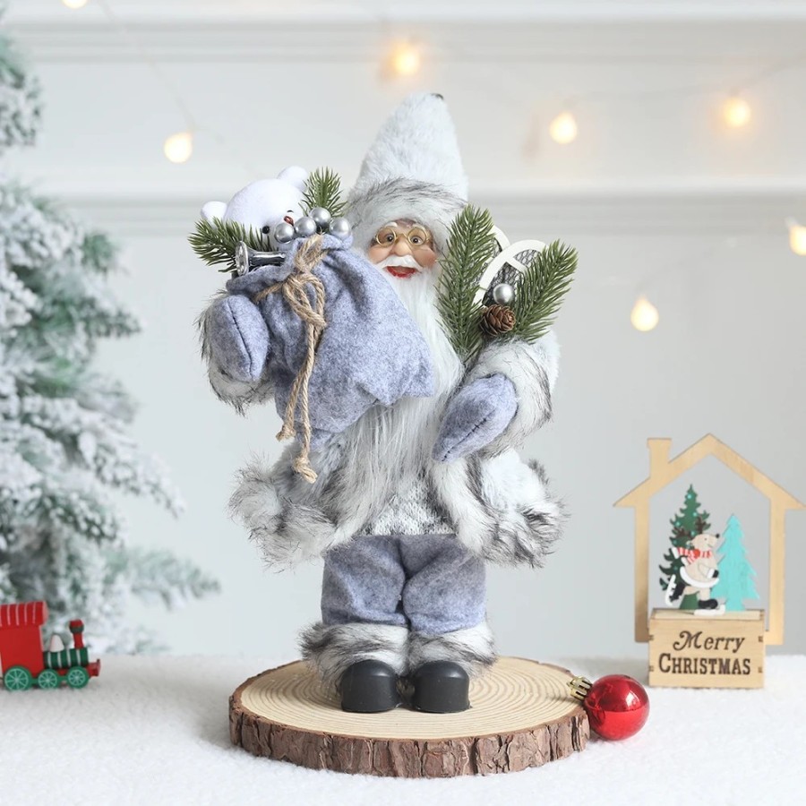 Muñeco de Papá Noel de 28/30cm para decoración de escritorio, árbol de