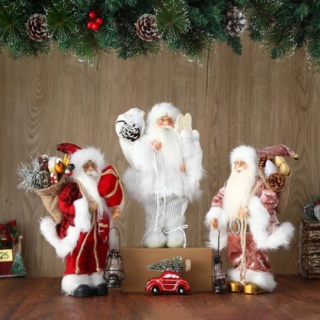 Muñeco de Papá Noel de 28/30cm para decoración de escritorio, árbol de Navidad de pie para adorno, para el hogar, 2024