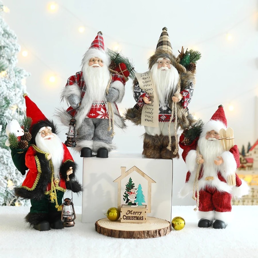 Muñeco de Papá Noel de 28/30cm para decoración de escritorio, árbol de