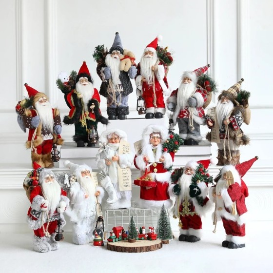 Muñeco de Papá Noel de 28/30cm para decoración de escritorio, árbol de