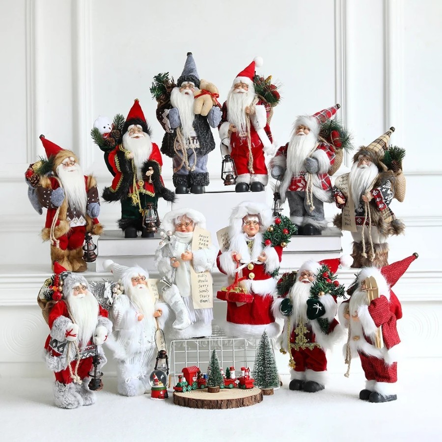 Muñeco de Papá Noel de 28/30cm para decoración de escritorio, árbol de