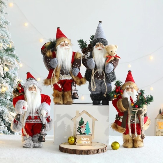 Muñeco de Papá Noel de 28/30cm para decoración de escritorio, árbol de
