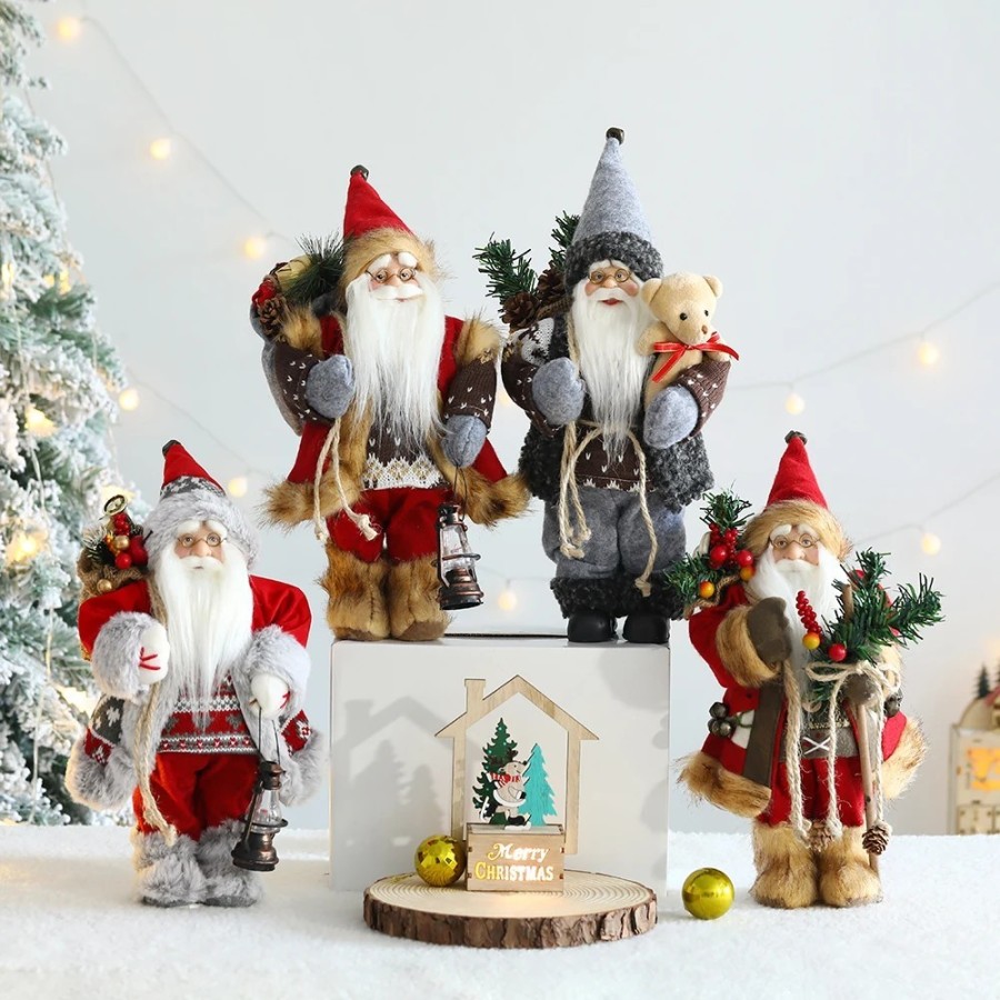 Muñeco de Papá Noel de 28/30cm para decoración de escritorio, árbol de