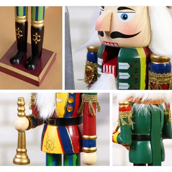 Cascanueces de Navidad de 1 piezas, artesanía creativa, regalo, decora
