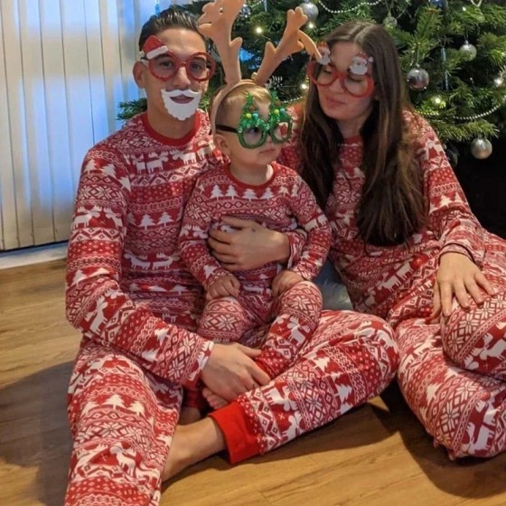 Conjunto de pijamas a juego de Navidad para madre, padre, niños, pelel