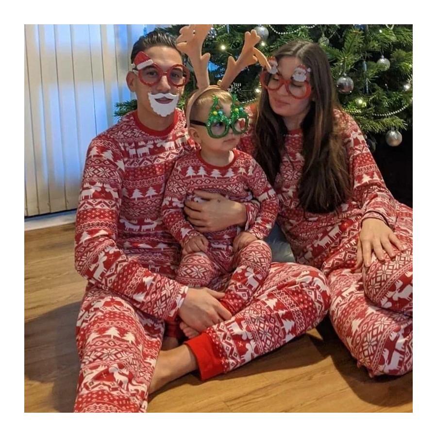 Conjunto de pijamas a juego de Navidad para madre, padre, niños, pelel