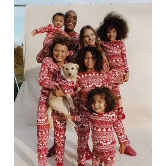 Conjunto de pijamas a juego de Navidad para madre, padre, niños, pelel