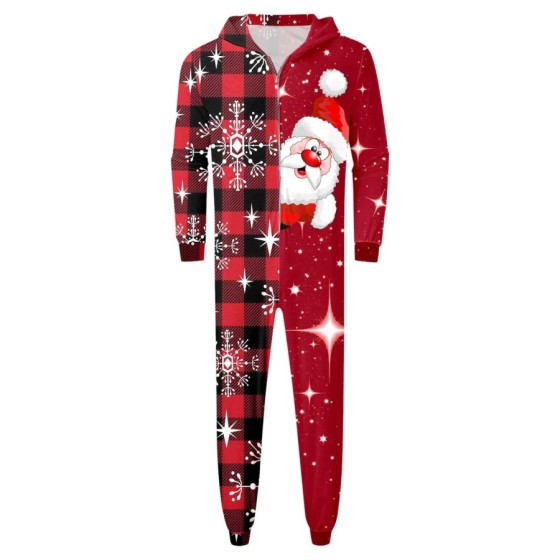 Pijamas a juego para adultos y niños, mono de Navidad con estampado de Pijamas a juego para adultos y niños, mono de Navidad con estampado de