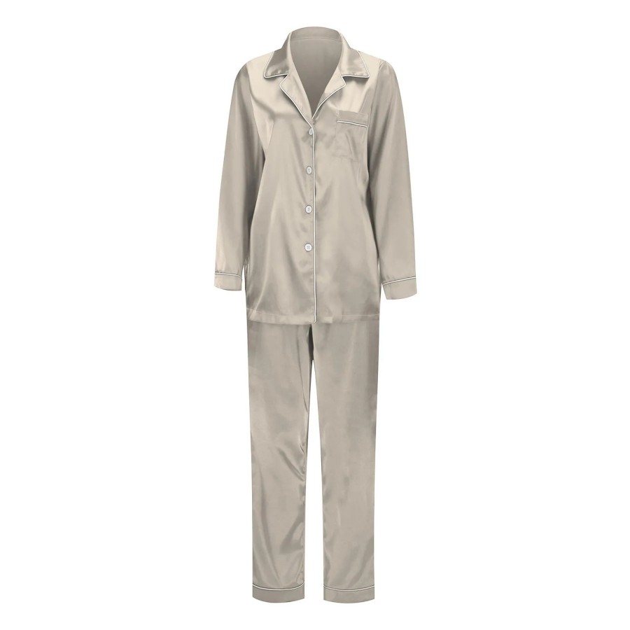 Pijamas de Navidad familiares de seda, ropa de dormir, Tops de satén +