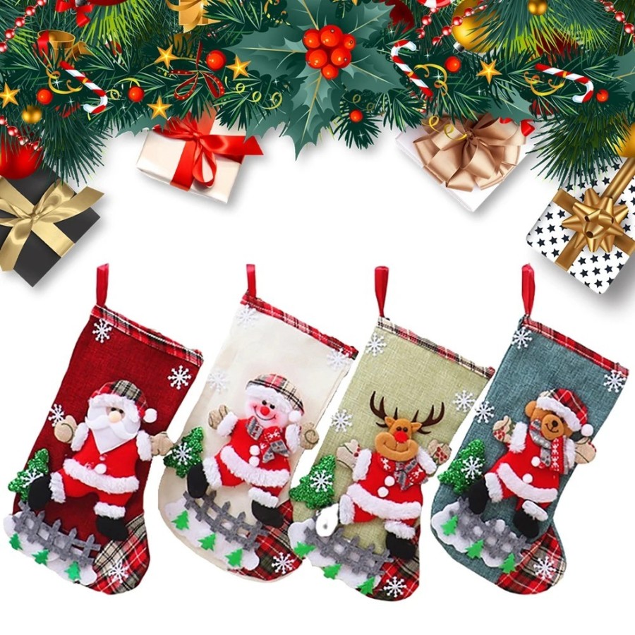 Juego de medias navideñas de gran capacidad, bolsa de regalo sorpresa, Juego de medias navideñas de gran capacidad, bolsa de regalo sorpresa,
