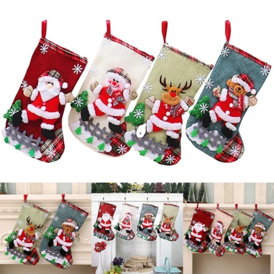 Juego de medias navideñas de gran capacidad, bolsa de regalo sorpresa, Juego de medias navideñas de gran capacidad, bolsa de regalo sorpresa,