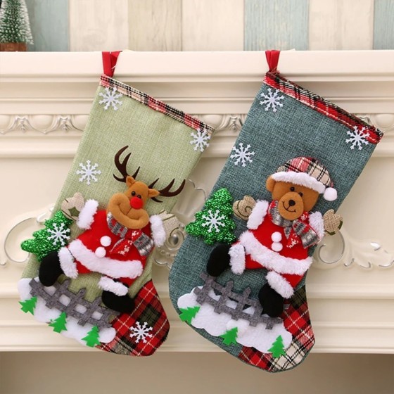 Juego de medias navideñas de gran capacidad, bolsa de regalo sorpresa, Juego de medias navideñas de gran capacidad, bolsa de regalo sorpresa,