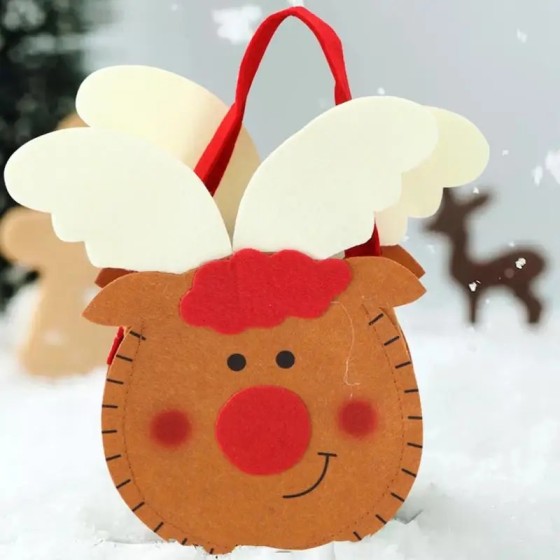 3X bolsa de dulces reutilizable de Navidad contenedor de regalos muñec