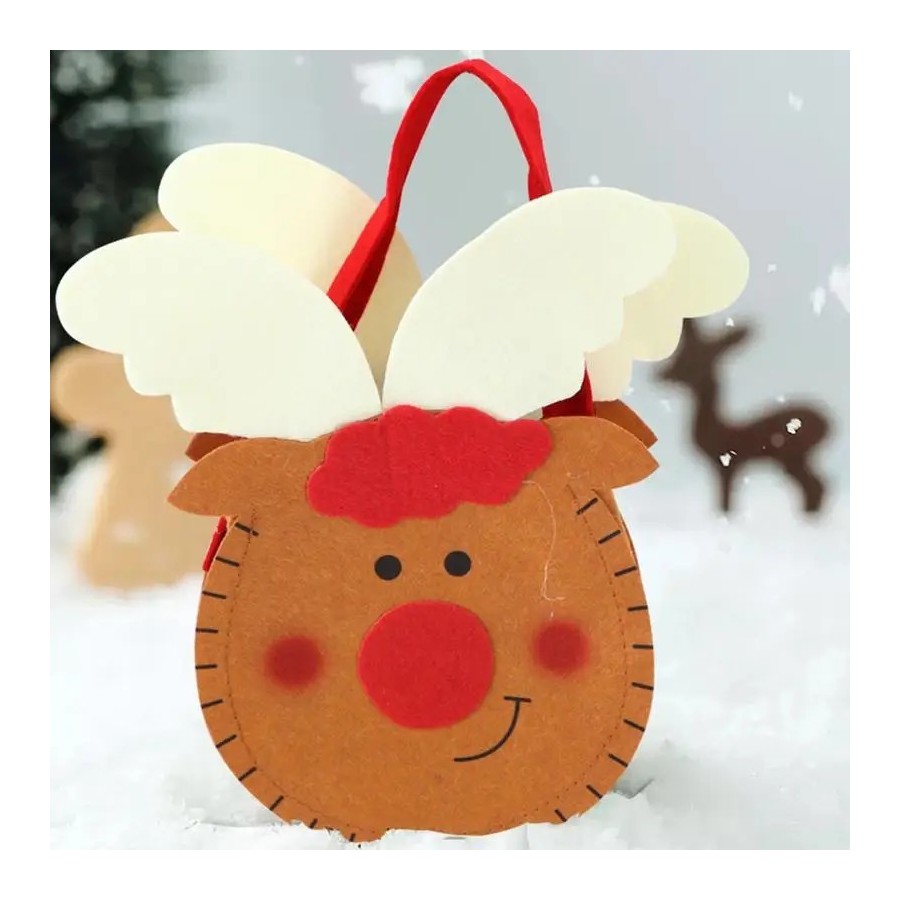 3X bolsa de dulces reutilizable de Navidad contenedor de regalos muñec