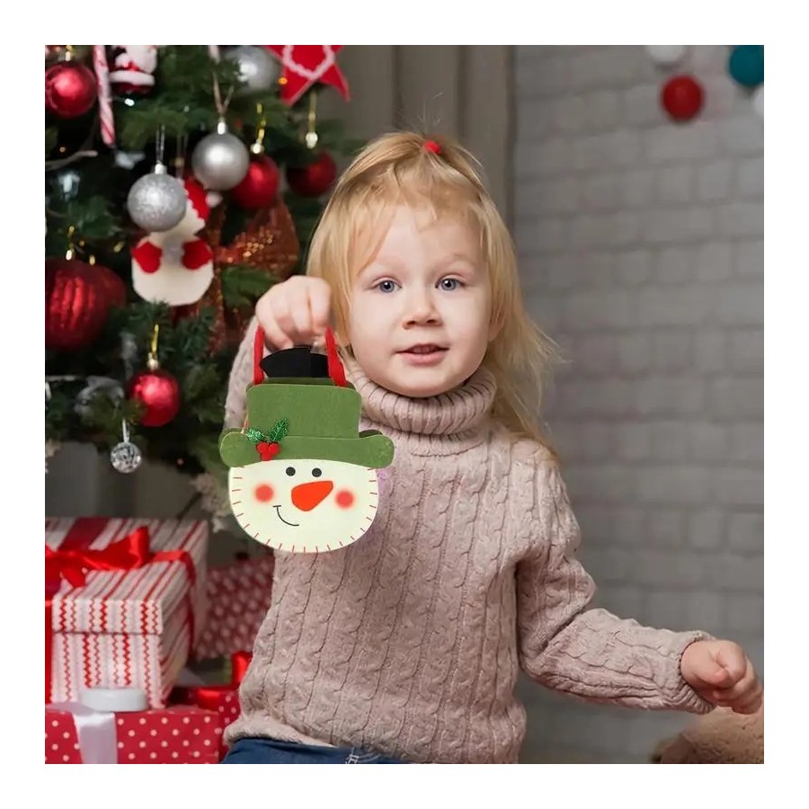 3X bolsa de dulces reutilizable de Navidad contenedor de regalos muñec
