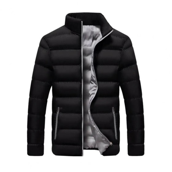 Chaqueta de algodón con cuello levantado para hombre, abrigo de invier Chaqueta de algodón con cuello levantado para hombre, abrigo de invier