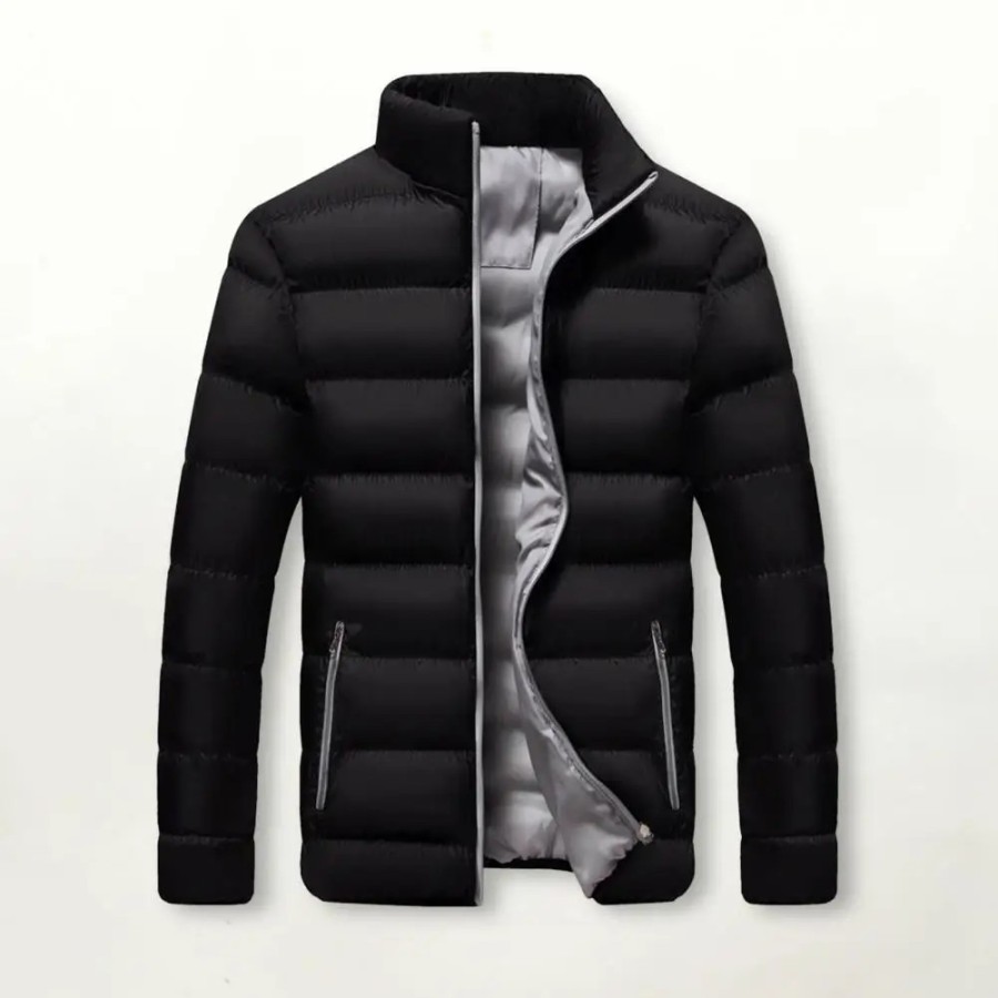 Chaqueta de algodón con cuello levantado para hombre, abrigo de invier
