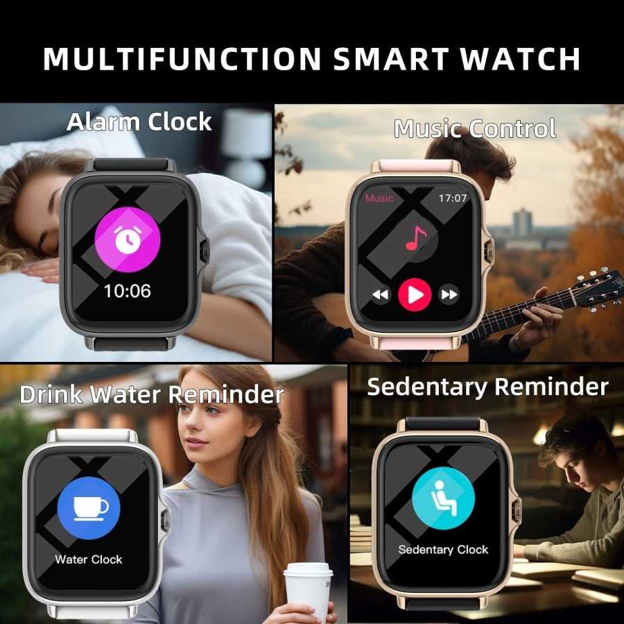 Reloj inteligente resistente al agua, dispositivo con respuesta de mensajes, llamadas, monitoreo del sueño, podómetro deportivo,