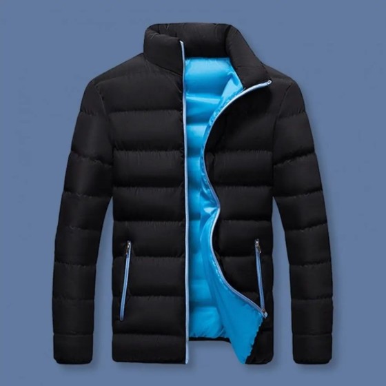 Chaqueta de algodón con cuello levantado para hombre, abrigo de invier Chaqueta de algodón con cuello levantado para hombre, abrigo de invier