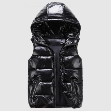 Chaleco con capucha para hombre y mujer, Abrigo acolchado de plumón con diseño de Color brillante, ligero, para invierno