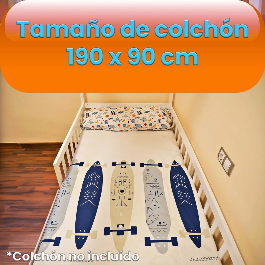 Unicview Cama Infantil Estilo cabaña de Madera Maciza con 2 cajones, V
