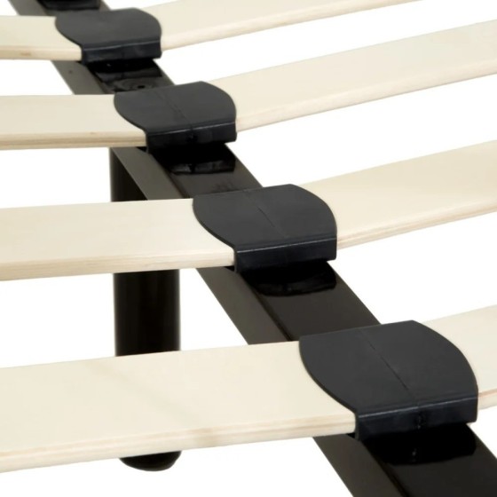 Tectake - Cama de matrimonio con cabecero, pie de acero y somier de lá Tectake - Cama de matrimonio con cabecero, pie de acero y somier de lá